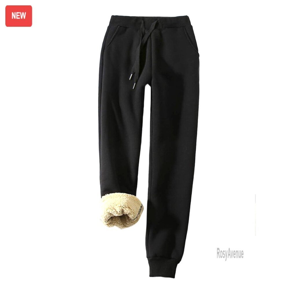 Women's Sherpa Lined Fleece Sweatpants Joggers Warm Athletic Pants